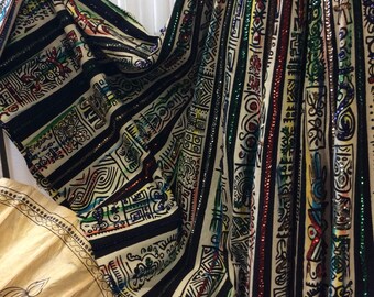 1950's Mexican full circle colorful skirt with sequins