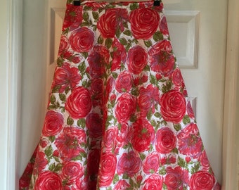 Vintage Laura Ashley Floral Print Cotton Summer Skirt Size US 10 - UK 14