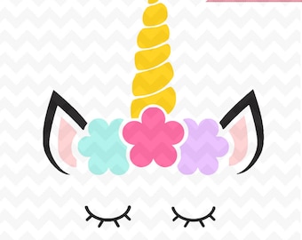 Unicorn SVG, Unicorn head Svg, Unicorn flower svg, Unicorn Face SVG, Cute Unicorn SVG, Cricut, Silhouette Cut File
