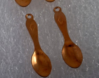 Vintage-Set von 4 servieren Löffel Kupfer Stanzen Anhänger Schmuck machen