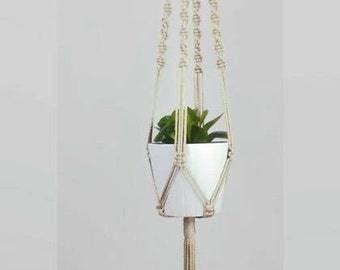 Single Macrame Hanging Planter, Macrame Plant Hanger, Hanging Plant Holder