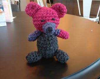 Crochet bear - multi-colored bear - crochet stuffed animal - teddy bear - crochet toy - baby toy - amigurumi bear - handmade