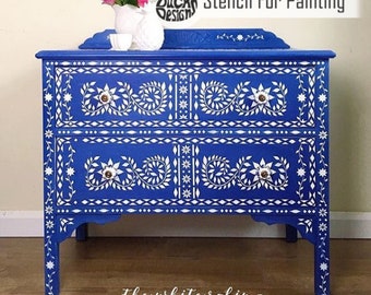 JAIPUR STENCIL - Indian Inlay Furniture Floor Craft Stencil for Painting - JAIP01