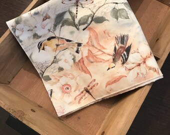 Spring Napkins | Summer Napkins | Farmhouse Napkins | Bird Napkins | Dinner Napkins | Cotton Napkins | Handmade Napkins | Rustic