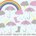 April showers clipart Rain clipart cloud clipart set weather clipart digital clouds rainbow sun rubber boots clipart commercial