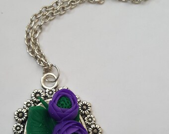 Necklace PURPLE RANUNCULUS