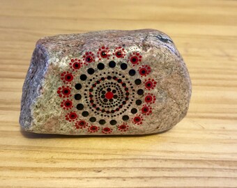 Mandala stone, mandala rock, painted rock, painted stone, meditation stone