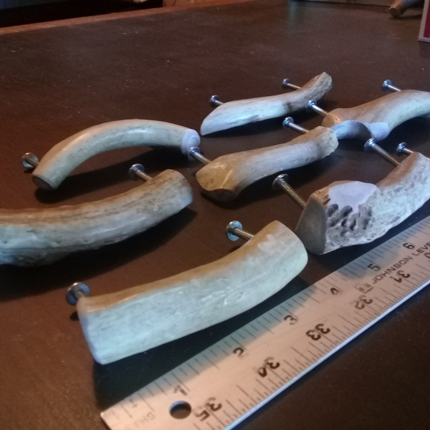 Medium deer antler Cabinet Pulls / handles (3" centers on mounting