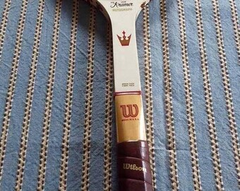 Vintage Wilson JACK KRAMER Autograph Wood Tennis Racquet Leather Grip Excellent Condition 4 1/2 Medium
