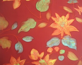 Kimono Silk Bright Batik Flowers