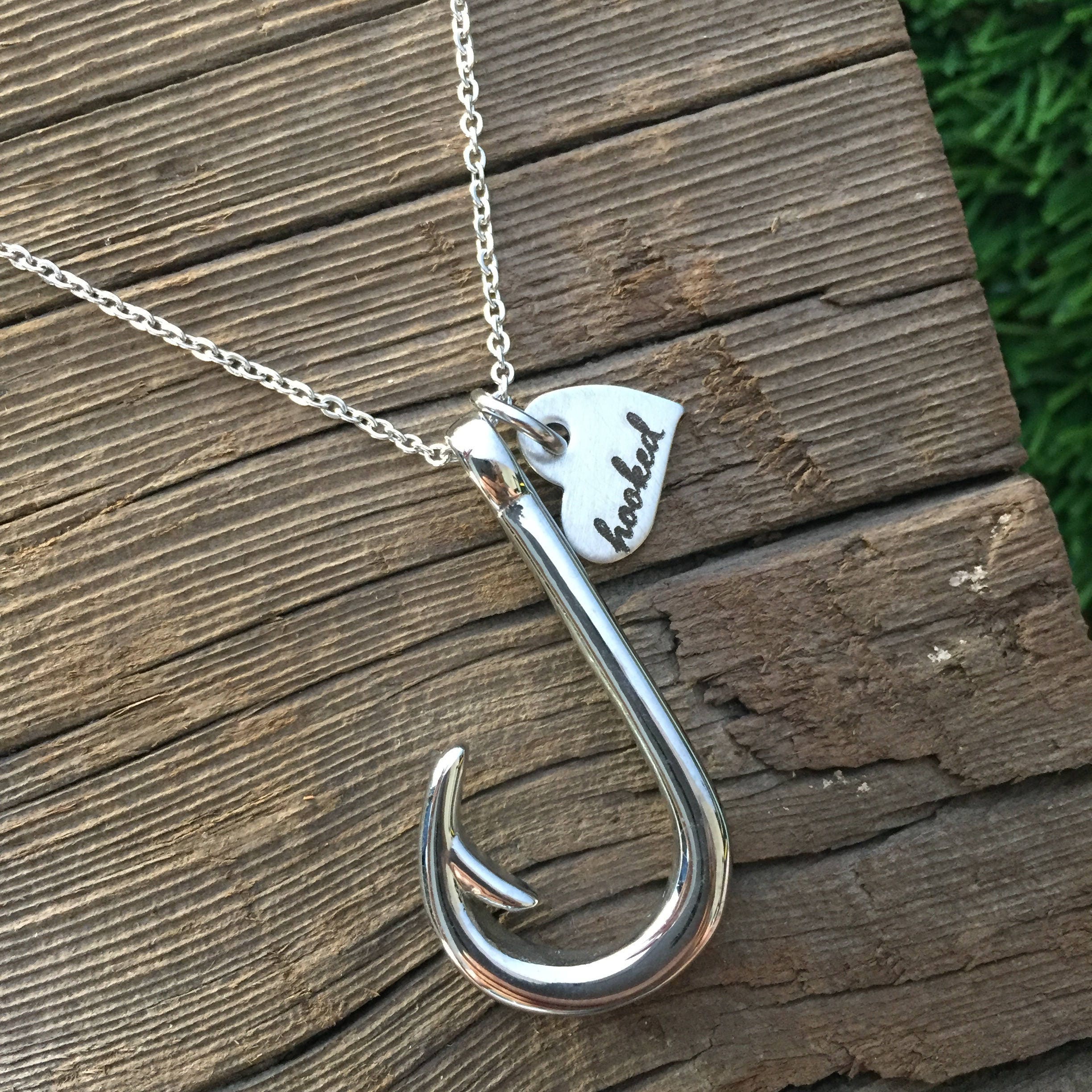 Fish Hook Necklace Fishing Hook Jewelry Fishing Girlfriend