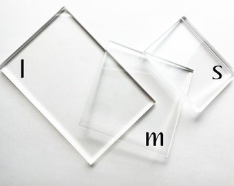 acrylic block | rubber stamp handle | choose size | hand carved stamps do NOT stick by itself | read item details about how to stick stamps