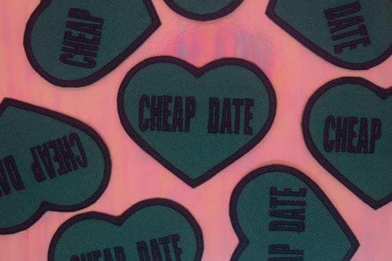 Cheap Date Heart Slogan Iron on Patch