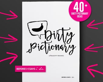 Dirty Pictionary Bachelorette Party Game - CAUTION: REALLY DIRTY! - Bachelorette Game, Drinking Game, Girls Night Out