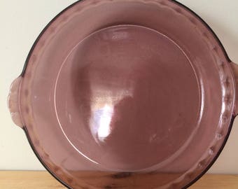 Cranberry Pyrex Glass Pie Pan