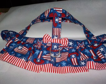 Dog Clothes - Custom Dog Harness - Dog Apparel - Patriotic Dress - Dog Dress - Dog Harness - Small Dog Dress - Small Dog Harness