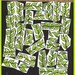 Mosaic Tiles VINES green hp Handpainted Handcut China Plate Mosaic Tile