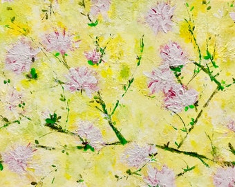 Yellow Ribbons Painting 16 x 20 Inches Canvas Original