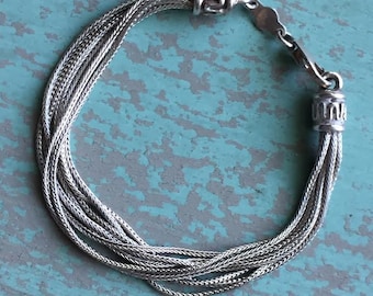Vintage Sterling Silver Multi Strand Bracelet