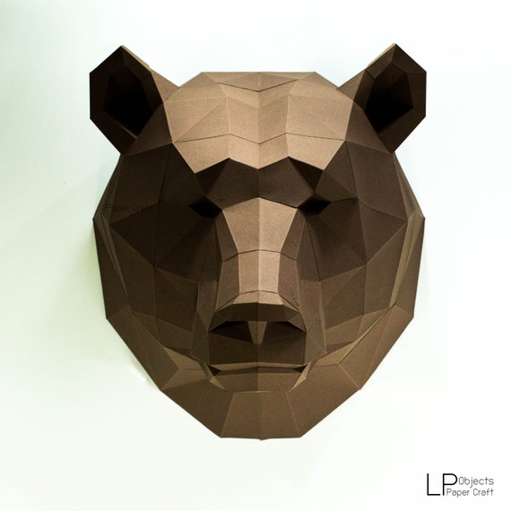 Bear Head Animal Head Bear lowpoly Bear mask bear Baloo