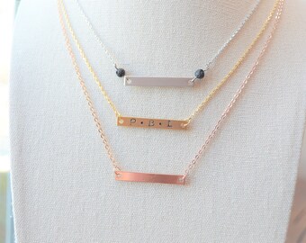 Personalized Lava Necklace, Essential Oil Necklace, Oil Diffuser Necklace, Lava Necklace, Initial Necklace, Monogram Necklace, Rose Gold