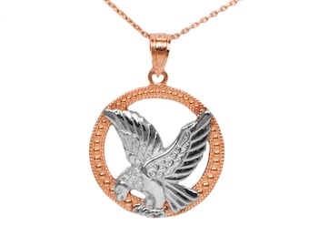 10k Rose Gold Eagle Pendant