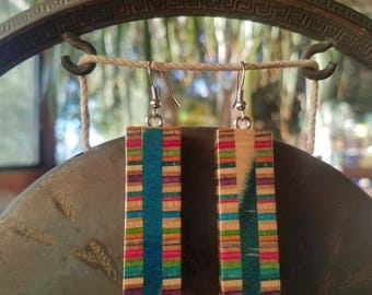 Recycled skateboard earings