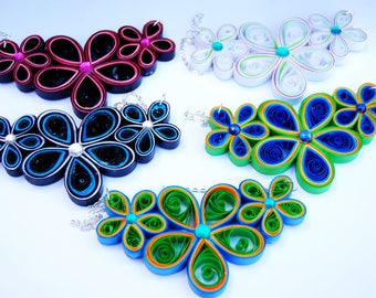 Beautiful eco-friendly paper flower necklace. Perfrct gift for her.