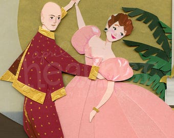 The King and I Cut Paper Illustration, Art Print