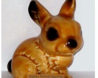 Goebel W Germany 3482906 Bunny Rabbit Animal Figurine Sitting Brown Black