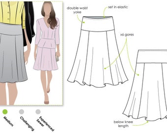 Style Arc Sewing Pattern - Gorgeous Gore Skirt - Sizes 16, 18 & 20 - Downloadable PDF Sewing Pattern