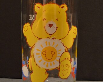 Vintage Pizza Hut Care Bear Glass - Funshine Bear