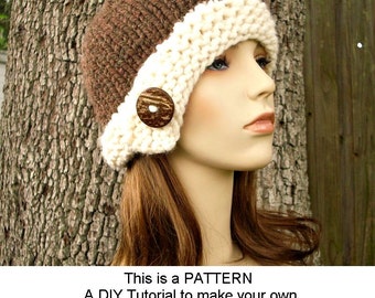 Instant Download Knit Hat Knitting Pattern - Knit Hat Pattern Chunky Cloche Hat Pattern - Womens Beanie Pattern - Womens Accessories