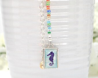 Gypsy Hair Charm Beach Hair Dangle Long Beaded Hair Clip Multi Color Hair Charm Hair Chain Hair Pin Snap Clip or U Pin