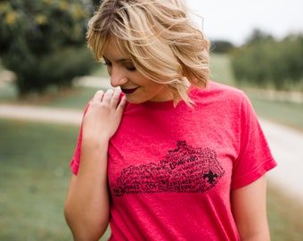 Hand Lettered LOUISVILLE Kentucky Word Art Tee