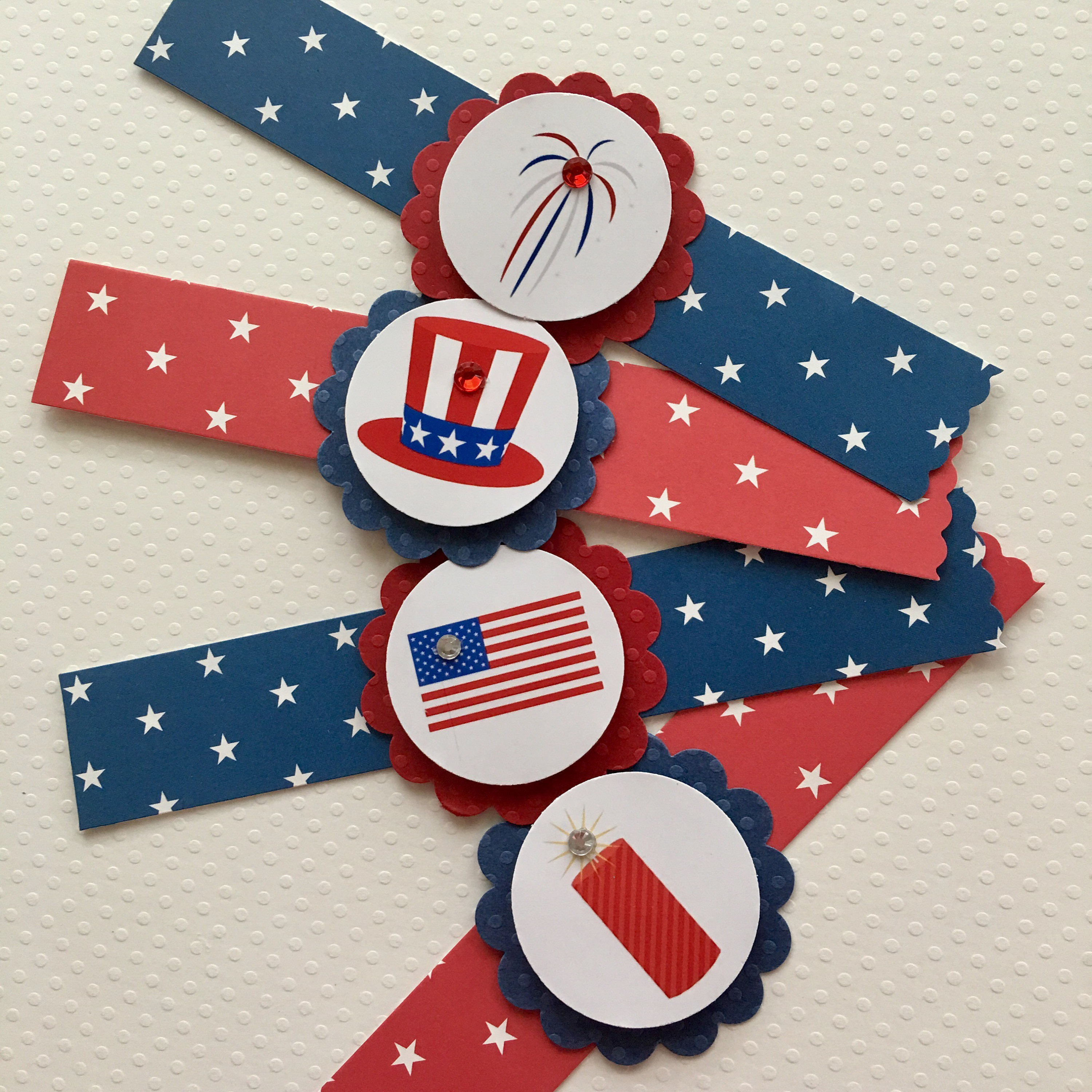 12 Fourth of July Napkin Rings July 4th Napkin rings Flag