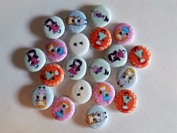 10 Little Girl Buttons Sewing Quilting WS-00036