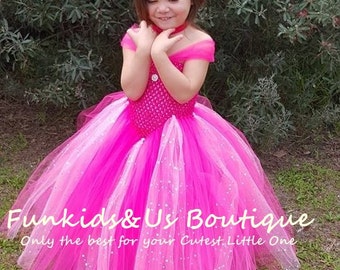 Pink Fairytale Princess Tutu Dress Birthday Outfit Halloween