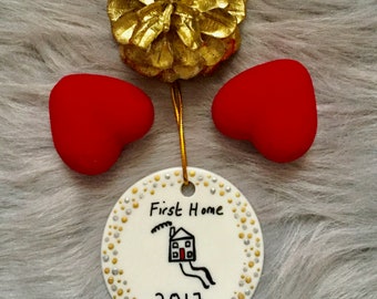 FIRST HOME ORNAMENT, First Home Christmas Tree Ornament, First Home 2017 Ornament First House Ornament Housewarming Ornament First Christmas