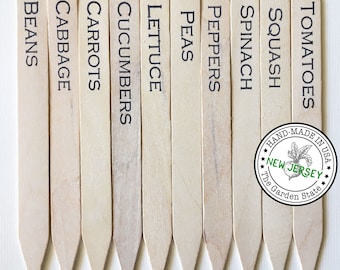 Fruit & Vegetable Garden Markers / Garden Tags / Plant Labels in Rustic White - Made with Durable and Eco-Friendly Materials