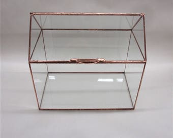 OUR House Large Wedding Card Box, with Slot Option, Card Box, Terrarium, Display Case, Glass Box