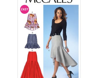 McCalls Sewing Pattern M7054, McCalls Skirt Pattern, McCalls high low skirt pattern