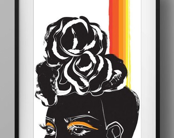 Black Women Wall Art Print Poster Woman Afro Natural Hair African Eyes Orange Red Ethnic Girl Black Women Wall Art Print Poster Woman Afro Natural Hair African Eyes Orange Red Ethnic Girl
