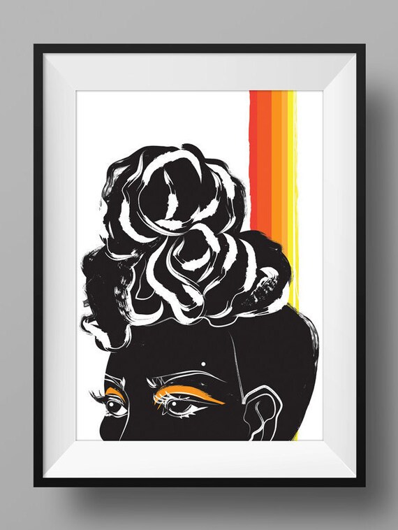 Black Women Wall Art Print Poster Woman Afro Natural Hair Black Women Wall Art Print Poster Woman Afro Natural Hair