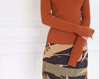Sils skirt - sandwashed silk chinoiserie print faux-wrap skirt