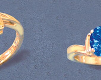 Solid Sterling Silver or 14kt White or Yellow Gold 9x7 Oval blank Swirl L-Shank Ring setting Size 7, 163-822/143-822