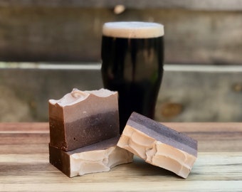 Black Tan Beer Soap, Beer Soap, Guinness Soap, Handmade Soap, Irish soap, Layered Soap, Cold Process Soap