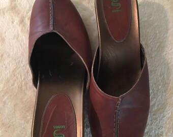 Women's G Series Cole Haan Brown Leather Mules Clogs- Size 8