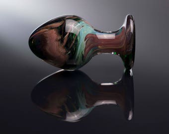 Glass Anal Plug - Medium - Emerald Copper
