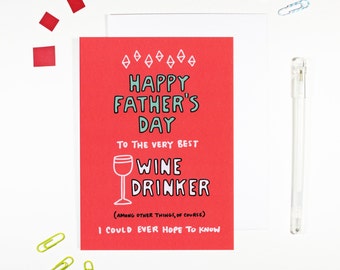 Happy Father's Day Wine Drinker Card